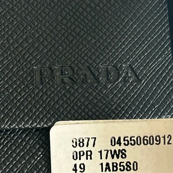 Prada PR 17WS 1AB5SO Runway Symbole Rectangular Sunglasses, Black/Dark Grey NWT - Picture 10 of 17